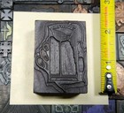 Antique Vtg Safety Edge Hand Letterpress Print Type Ornament Cut Stamp Block