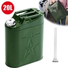 5 Gallon 20l Gasoline Army Green Jerry Can Military Metal Steel Tank Backup New