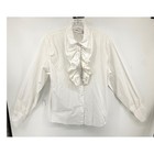 Worthington Vintage Ivory Ruffle Jabot Blouse Long Sleeve Victorian Top 16m