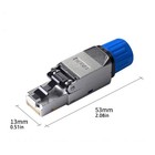 2 Pcs Cat8 Tool Free Rj45 Connectors Shielded Metal Plug 2224 Awg 40gbps