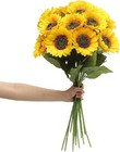 Artificial Sunflower Flowers Long Stem Silk Fake Large Sunflowers Decoration    