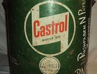 Vintage Tin Litho Barrel Drum Castrol Motor Oil With Lid London   New York 1960