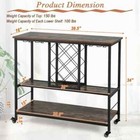 Bar Serving Kitchen Rolling Cart Wine Rack Glass Holder Brown black Shelves New