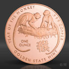 1 Oz Year Of The Monkey Copper Round  999 Fine Copper Bullion 1 Avdp Ounce