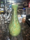 Large Vintage Blue Green California Drip Glaze Vase 12     Tall Unmarked