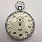 Heuer 100 Second Stopwatch Manual Stainless Steel Vintage Swiss With White Dial 