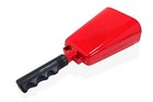 11  Red Cowbell Noisemaker With Plastic Handle And Zinc Alloy Clapper For