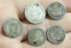Lot Of 5 1800s 1   1 2 Sole Post Spanish Colonial Silver Old Coin Bolivia Potosi