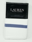 Lauren Ralph Lauren Jensen Cotton Twill Bordered Pillow Sham  Euro  White   Blue
