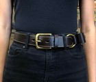 Genuine Leather Hobble Belt With Pouch - Australian Made - Dark Brown