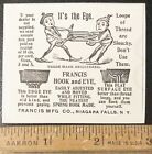 Antique1895 Francis Hook eye Vtg Print Ad W palmer Cox Brownies niagara Falls ny