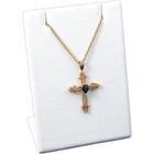 3 White Faux Leather Earring Pendant Display Stand