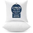 18 X 18 Throw Pillow Insert - Pack Of 2 White  Down 18  X 18  01  White