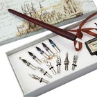 Wooden Dip Pen Calligraphy Set With 11 Nibs Black Ink Handcrafted Pen
