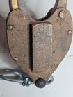 Vintage Brass Padlock     Heavy Duty Old Lock W  Chain     No Key     Rustic