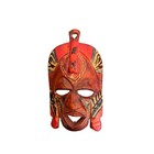 Vintage Hand Carved Wood Tribal Mask 3 Wall Decor Red Brown Black Art Mini