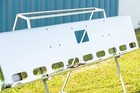 Peterbilt 357  378  379 Chrome Bumper - 18  Texas Square  Oval Light Cutout Row