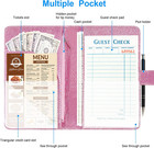 Server Book For Waitress leather Waiter Book Organizer With Zipper Pocket  Bling