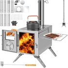 Camping Stove For Tent  Portable Stainless Steel Stove With 7 Chimney Pipes