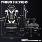 Czlolo Gaming Chair With Footrest Racing Style Lumbar Support Massager Video Gam