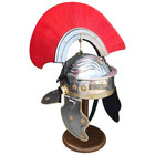 Roman Helmet With Red Plum Mild Steel Handmade Medieval Knight Armor For Larp