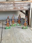 4 Antique Vintage French Napoleon Iii Cuirassier Soldiers Sword Raised Set Pain