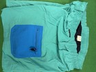 Columbia Men   s Swim Trunks L Green blue Solid Drawstring Pockets