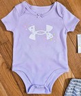 New Under Armour Baby Girl 3pc Bodysuit  Tee  Short Set  6 9m 