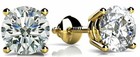 1 85 Carat Round Natural Diamond Studs 14k Yellow Gold Basket Style Earrings