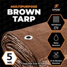 Brown Poly Tarp 8  X 15  - Durable  Water Resistant  Weather Resistant