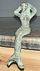 Rustic Cast Iron 5  Mermaid Shelf Sitter Figurine Statue Beach Home Decor