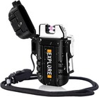 Electric Lighter Windproof Dual Arc Usb Rechargeable Flameless Plasma Lighter   