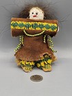 Vintage American Beaded Folk Art  Leather Doll   Signed Plains 