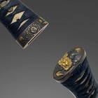Tanto Matsushiro Koshirae            Peony Fuchikashira  Mushroom Menuki