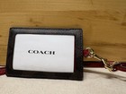 Coach Brown Crossgrain Leather Lanyard - Id 2 Credit Card Case Wallet 57311