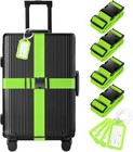8 Pack Luggage Straps And Tags Set - 4 Straps  4 Tags  Tsa Approved Suitcase Bel