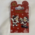 Disney Parks Happy Holiday Christmas Santa Mickey   Minnie Mouse 2 Pin Set