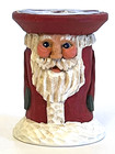 Vintage Hand Carved Santa Thread Spool By Kruger    Beautiful  Amazing   2