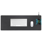 15w Qi Wireless Charger Mouse Pad Large Pu Leather Desk Mat 800x316mm For Iphone