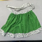    vtg Christmas Half Apron Green Holly Berry Print Handmade Cottagecore Holiday
