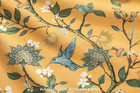 Mustard Yellow Cotton Floral Shower Curtain Vintage Anthropologie Shower Curtain