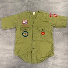 Vintage 60s Boy Scouts Of America Shirt Green Sanforized Jamboree Patches Ok
