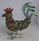 Hand Made Rooster Hand Beaded Figure Folk Art