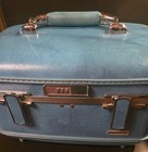 Vintage American Tourister Blue Train Case Mid Century Hard Shell Luggage