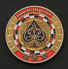 New Metal Poker Guard Card Protector Lucky Coin Chip Gold Plated W  Plastic Case