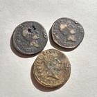 Set Of 3 Extremely Rare Ancient Roman Brutus Eid Mar Denarius Bronze Coins