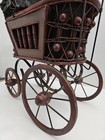 Wicker Rattan Baby Doll Buggy Carriage Canopy Metal Spoke Wooden Wheels 22 