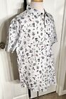 O neill Short Sleeve Button-up Shirt Newmerica Patriotic Design Color White Sz L