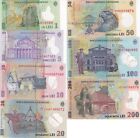 Romania Set 7 Unc 1 5 10 20 50 100 200 Lei 2005-2021 P 117- 121 122 Polymer