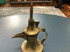 Vtg Brass Dallah Arabic Middle Eastern Decorative Coffee Pot Etched Design 6 5   
